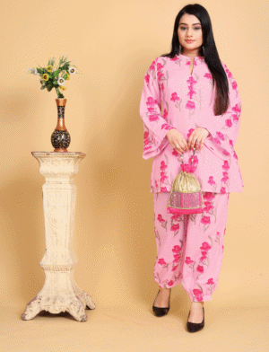 Pink Floral Cord Set