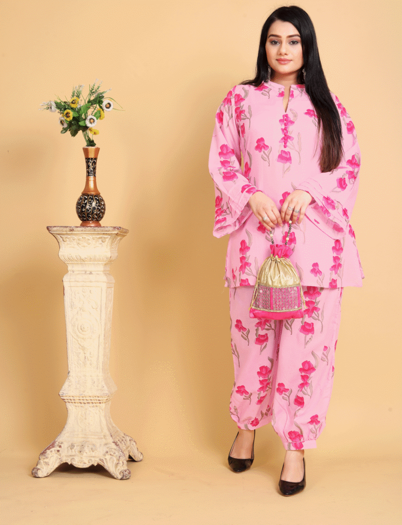 Pink Floral Cord Set