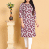 Maroon Floral Printed Kurti