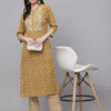 Mustard Printed Kurta Set