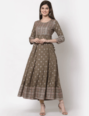 Rayon Printed Anarkali Kurti