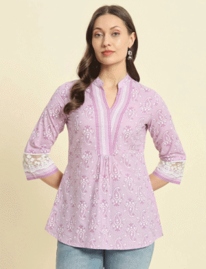 Lilac Short Cotton Top Women