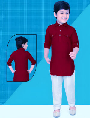 Boys Pathani Kurta Pajama - Maroon
