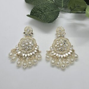 Golden Cream Pearl Earrings