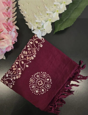 Wine Colour Printed Dupatta