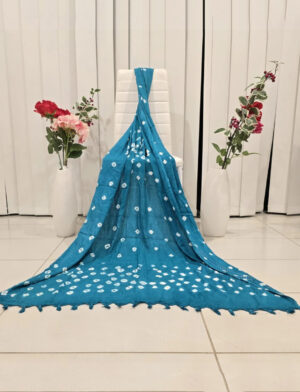 Printed Sky Blue Dupatta
