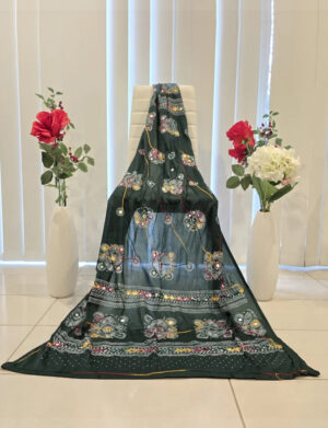 Printed Green Cotton Dupatta