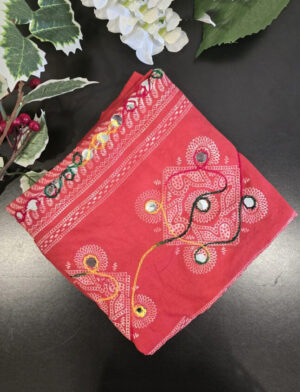 Red Colour Embroidery Dupatta