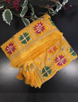 Yellow Golden Embroidered Phulkari Dupatta