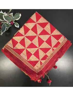 Red Embroidered Phulkari Dupatta