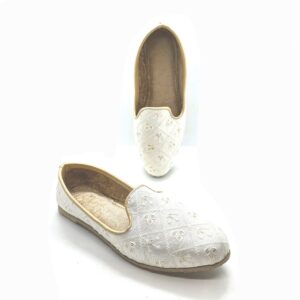 White Embroidered Jutti
