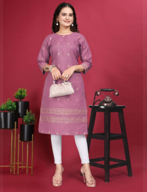 Lavender Rayon Kurti Women