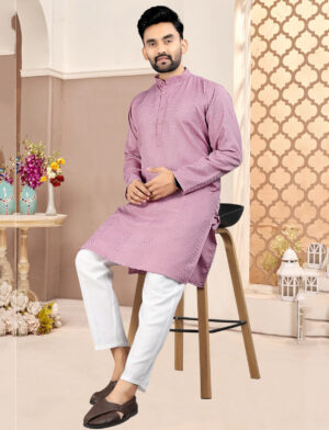 Mens Crosschat Sequence Work Kurta Pajama