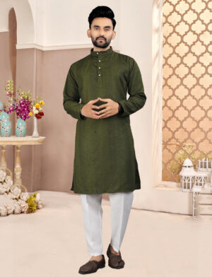 Men Sequence Cotton Blend Straight Kurta
