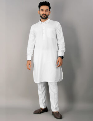 High-Quality White Cotton Punjabi Kurta Pajama