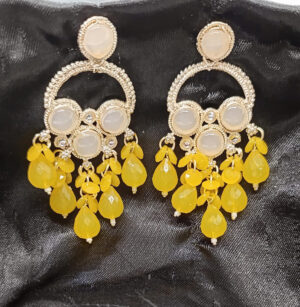 ChandBali Polaki Earrings - Yellow