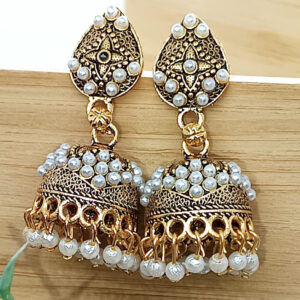 White Pearl Jhumki Earrings