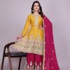 Yellow Embroidered Plazo Suit