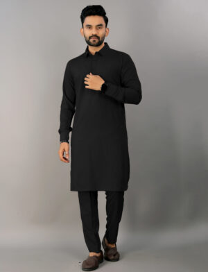 Black Punjabi Kurta Pajama High Quality