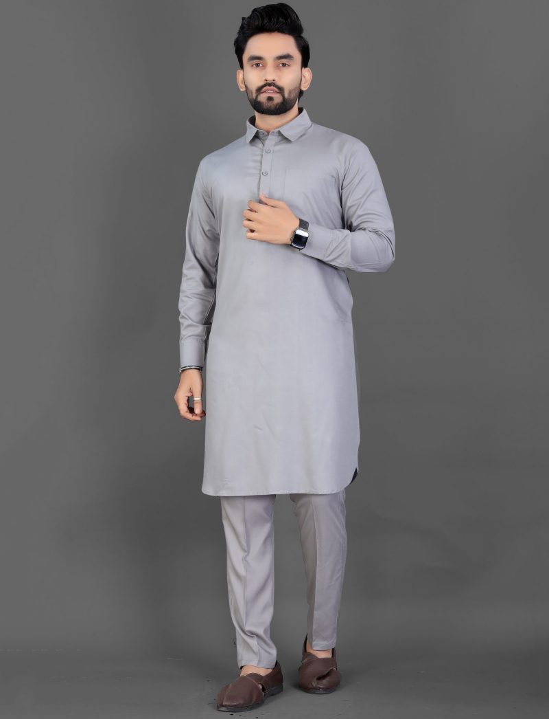 Grey Punjabi Kurta Pajama