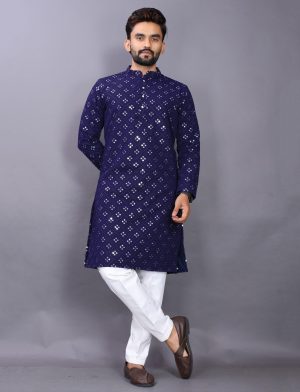 Blue Mirror Kurta Pajama