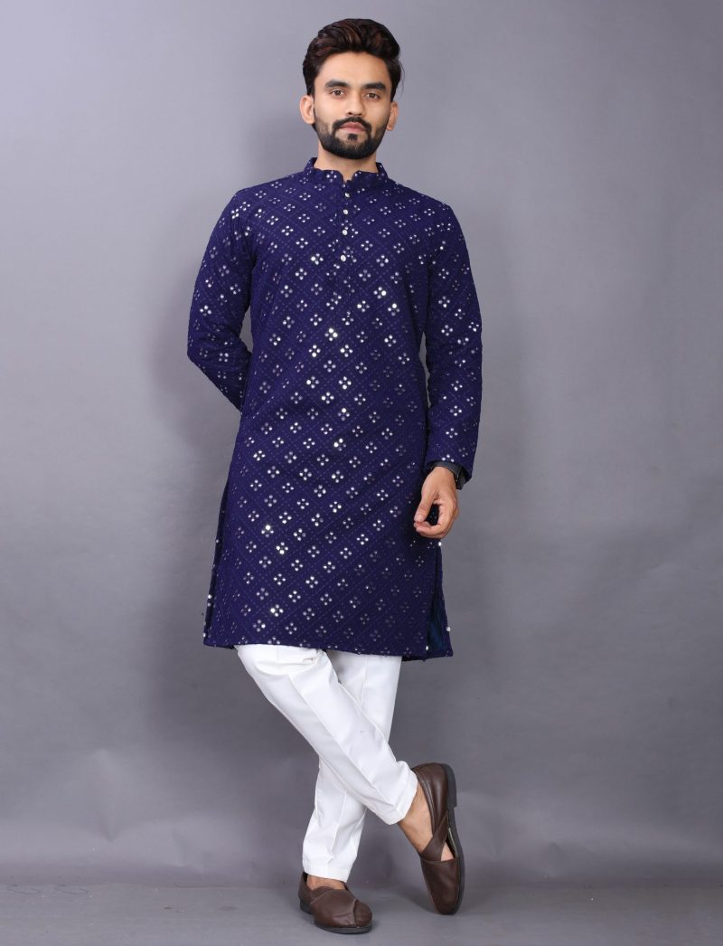 Blue Mirror Kurta Pajama