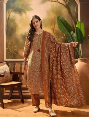 Floral Cotton Straight Kurta Set