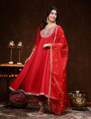 Embroidered Rayon Anarkali Set