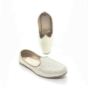 Mens White Sherwani Jutti