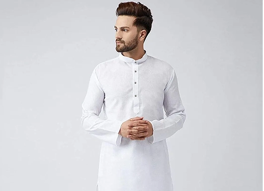 plain white cotton kurta pajama
