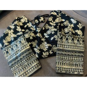 Black DOLA SILK WEAVING DESIGN Blouse