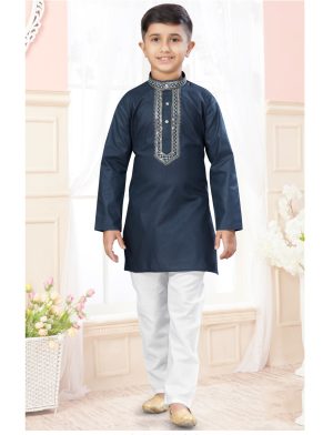 Blue Embroidery kurta Pajama