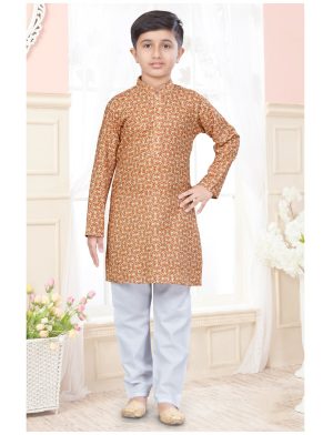 Golden Printed Kurta Pajama