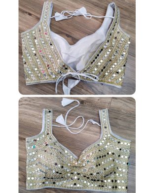 Silk Mirror Work Ready-made Blouse